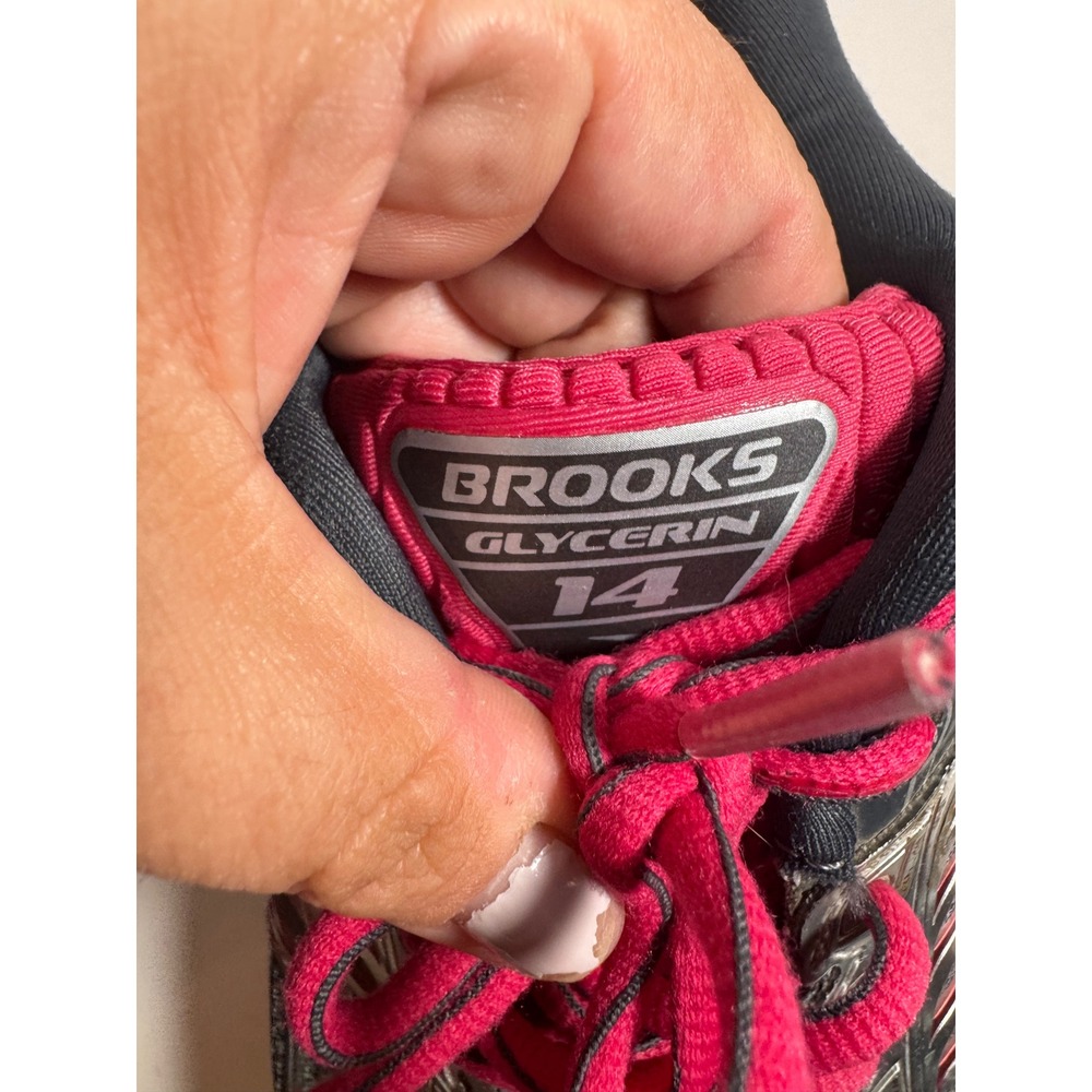 Brooks Glycerin 14 Womens 10.5 Running Shoes Gray Pink Silver Athletic No Insole - Picture 6 of 8